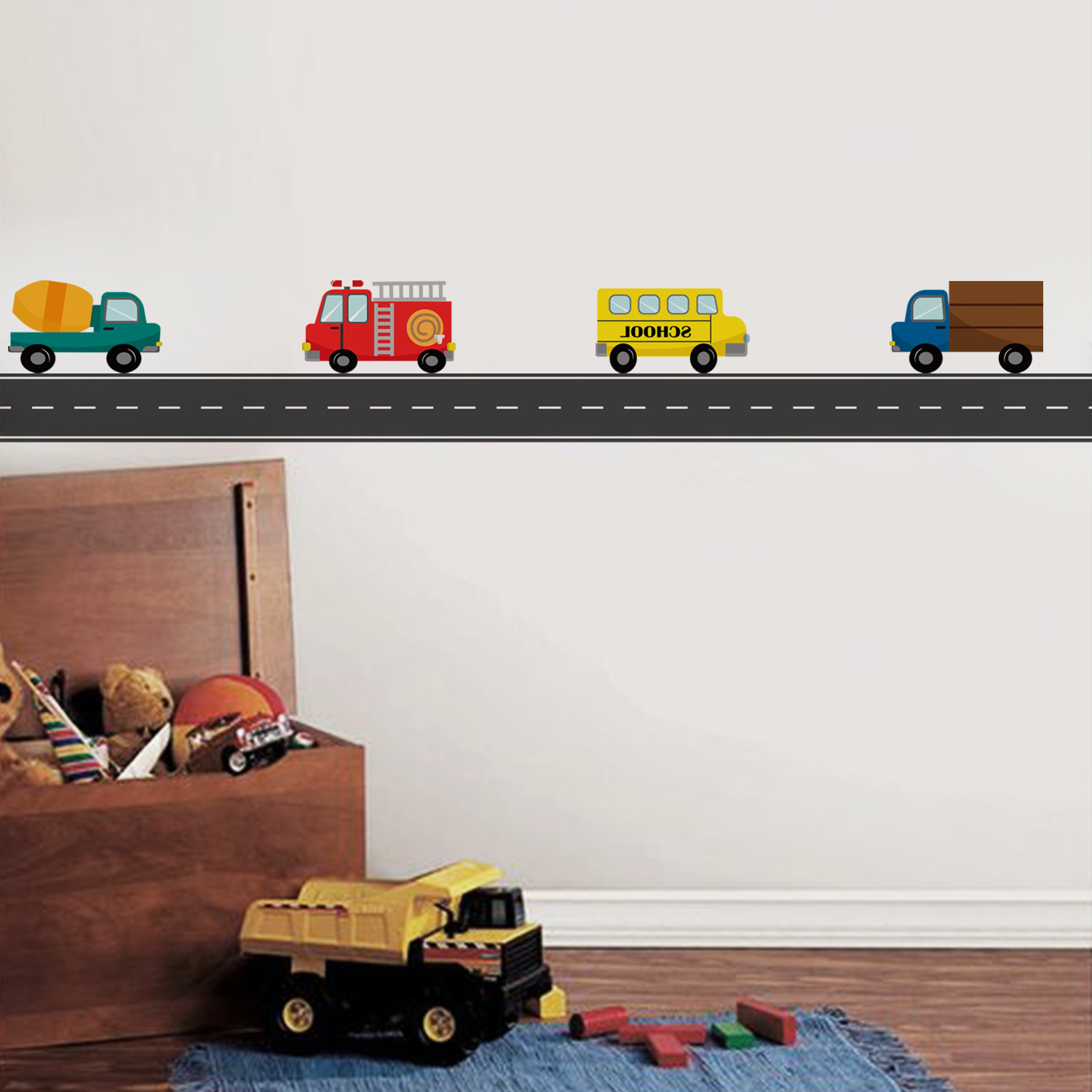 Cartoon Kids Transport Car Tru – Baby Nursery Labels recenzja i cena