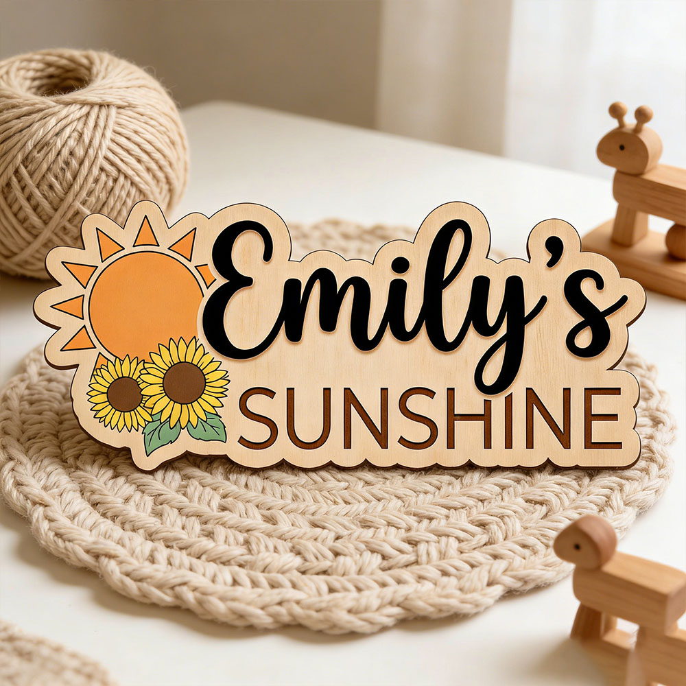 Sunflower Sunshine Themed Cust – Baby Name Wall Art recenzja i cena