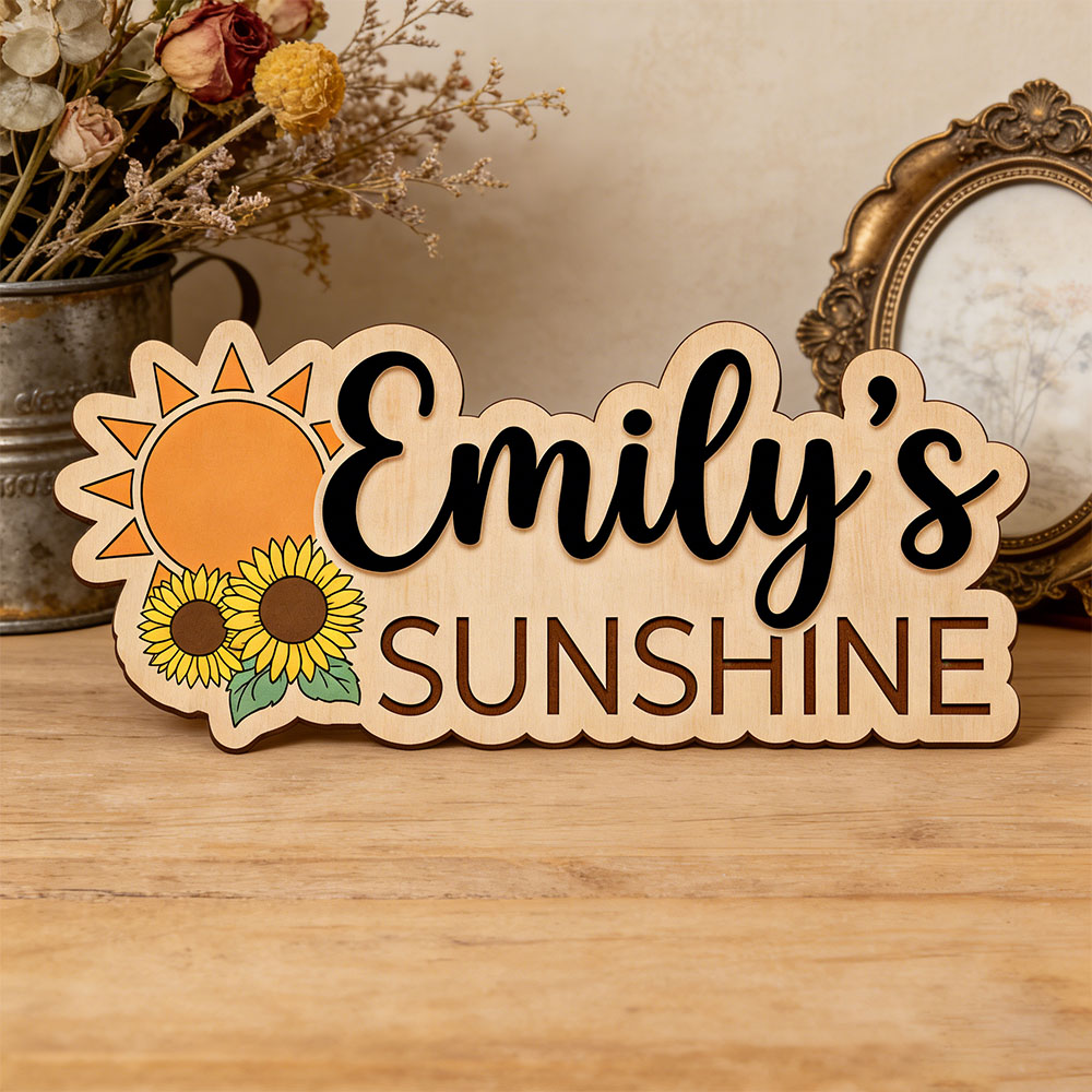 Sunflower Sunshine Themed Cust – Baby Name Wall Art recenzja i cena