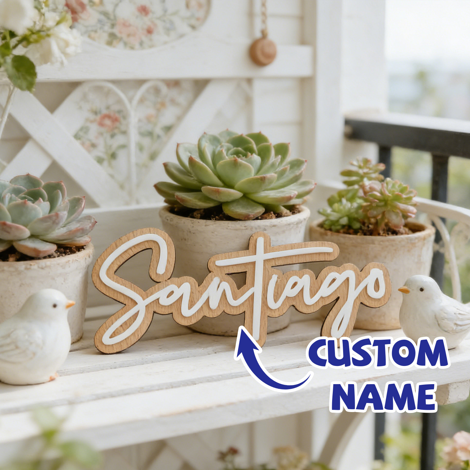 1Pc Custom Name Cute White Woo – Baby Nursery Gifts recenzja i cena