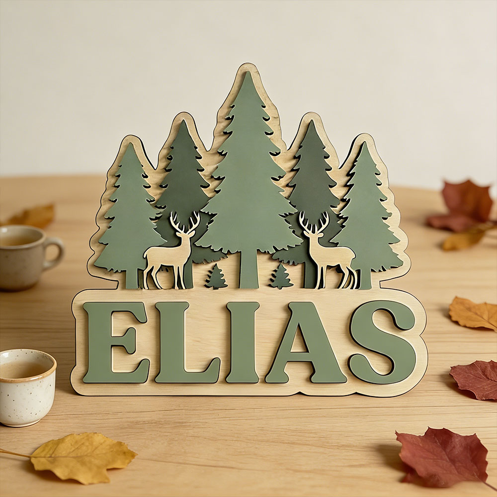 Custom Forest Elk Pine Tree Na – Baby Nursery Forest Theme recenzja i cena