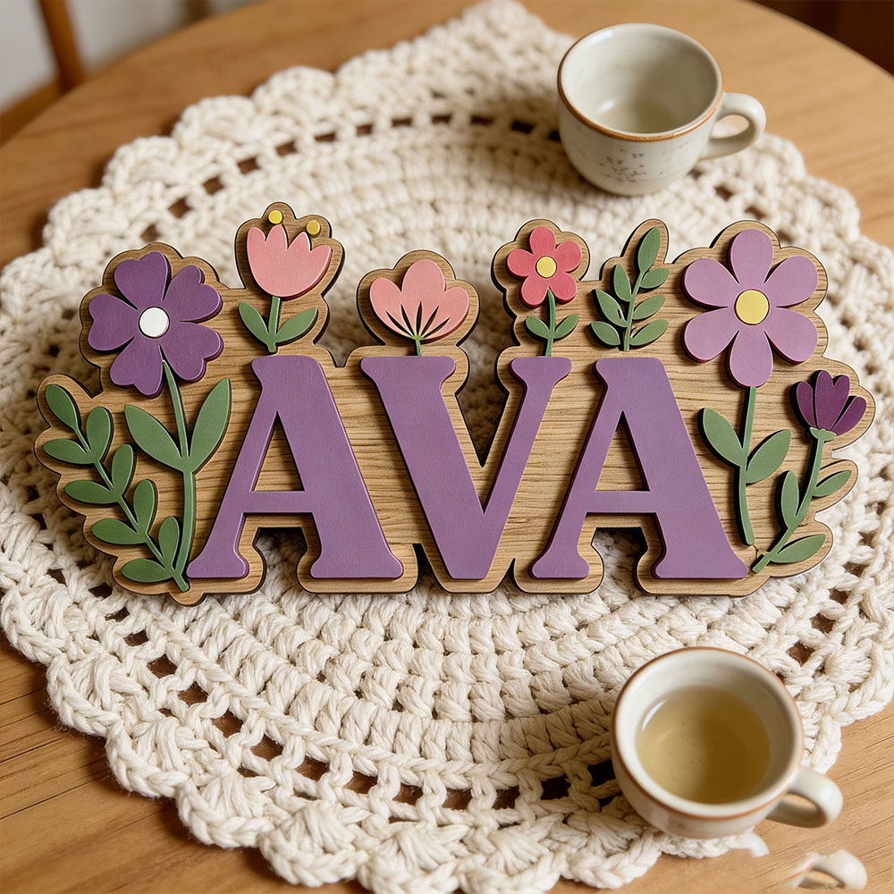 Custom 3D Flower Wreath Name D – Baby Nursery Themes Girl recenzja i cena