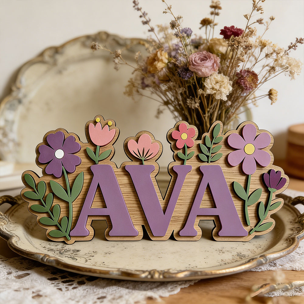 Custom 3D Flower Wreath Name D – Baby Nursery Themes Girl recenzja i cena
