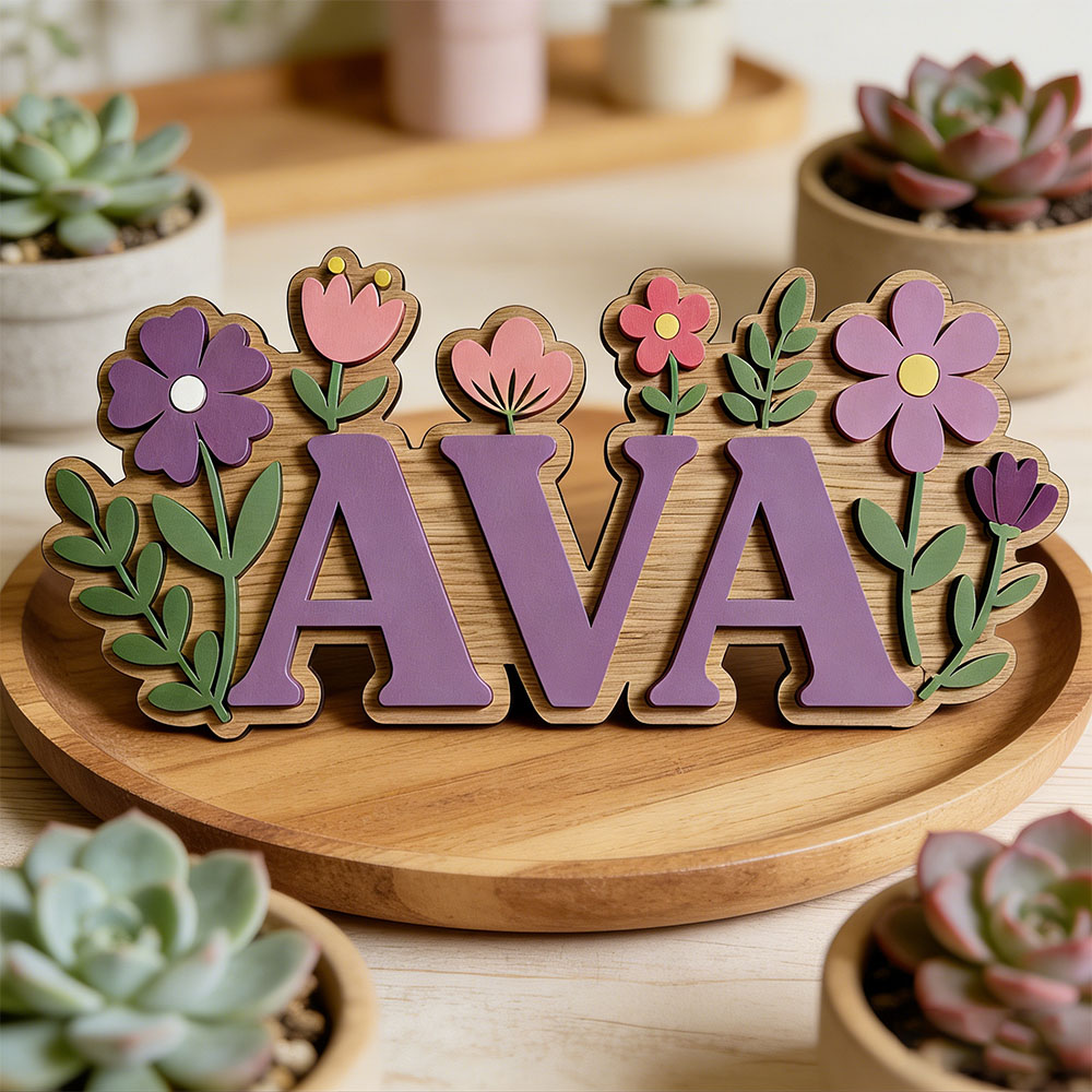 Custom 3D Flower Wreath Name D – Baby Nursery Themes Girl recenzja i cena