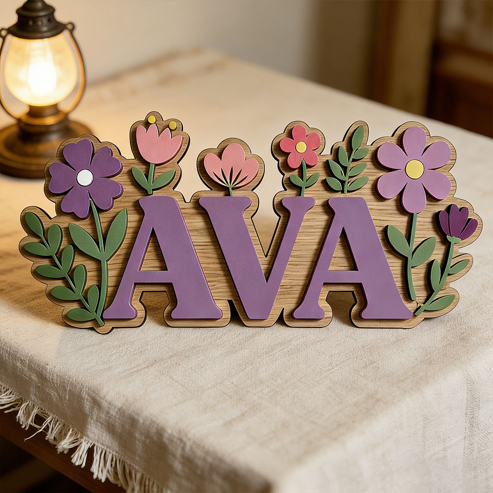 Custom 3D Flower Wreath Name D – Baby Nursery Themes Girl recenzja i cena