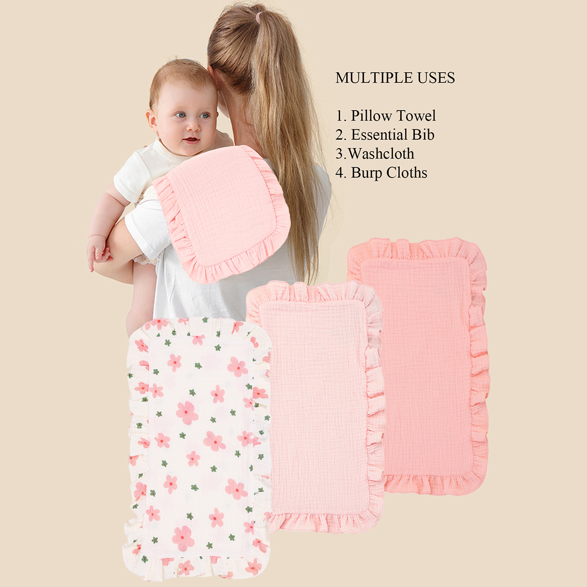 3Pcs/Set Soft Muslin Cotton Ga – Baby Nursery Set recenzja i cena