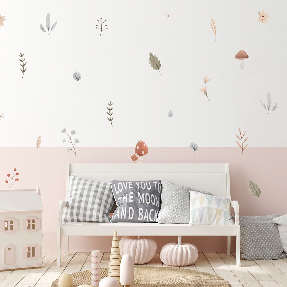Boho Cartoon Mushroom Branch L – Baby Nursery Labels recenzja i cena