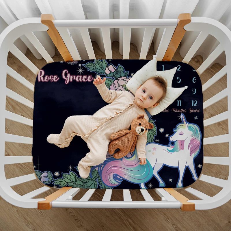 VIKAMA Dark Floral Unicorn Bab – Baby Unicorn Nursery recenzja i cena