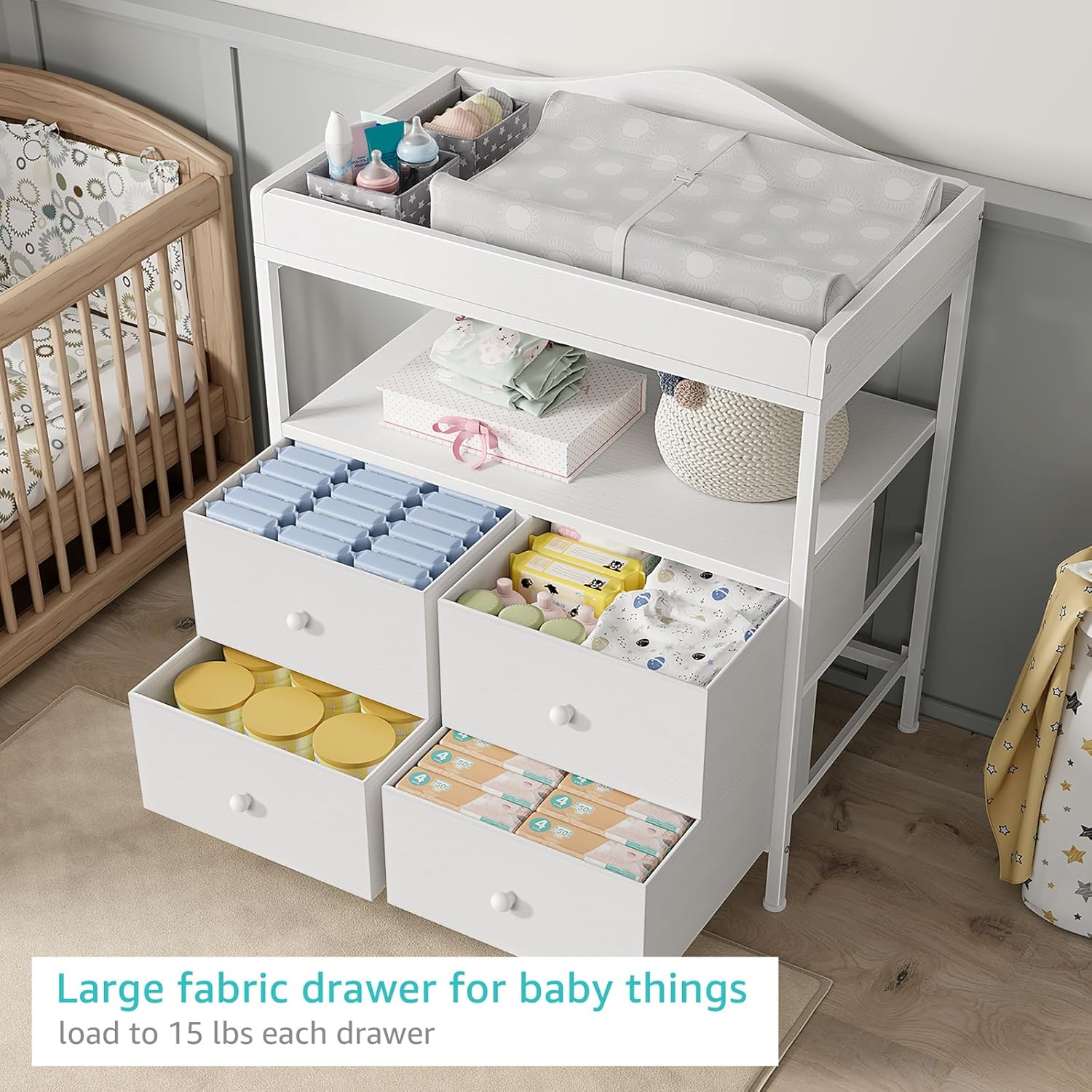 White Baby Changing Table Dres – Baby Nursery Dresser Changing Table recenzja i cena