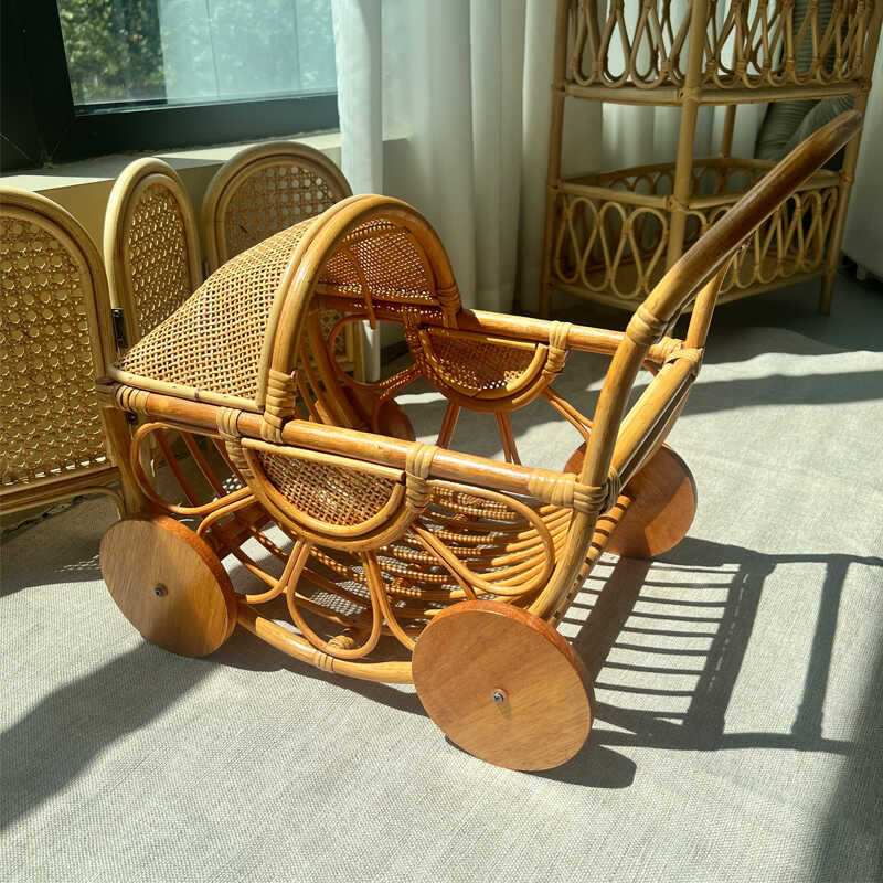 Woven Rattan Baby Stroller Vin – Baby Nursery Vintage recenzja i cena