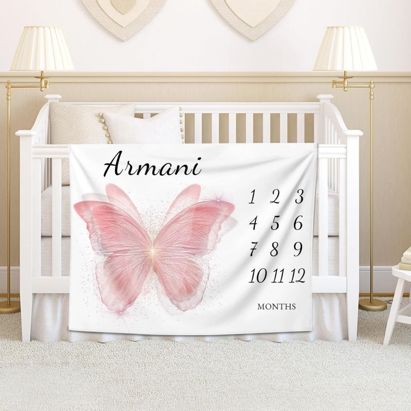 VIKAMA Pink Butterfly Baby Mil – Baby Nursery Decor Girl recenzja i cena
