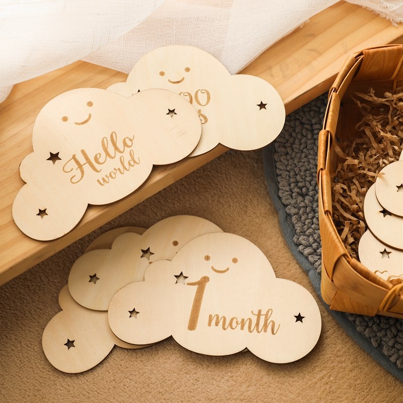 8pcs/set Wooden Baby Milestone – Baby Nursery Set recenzja i cena