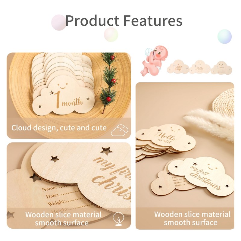 8pcs/set Wooden Baby Milestone – Baby Nursery Set recenzja i cena