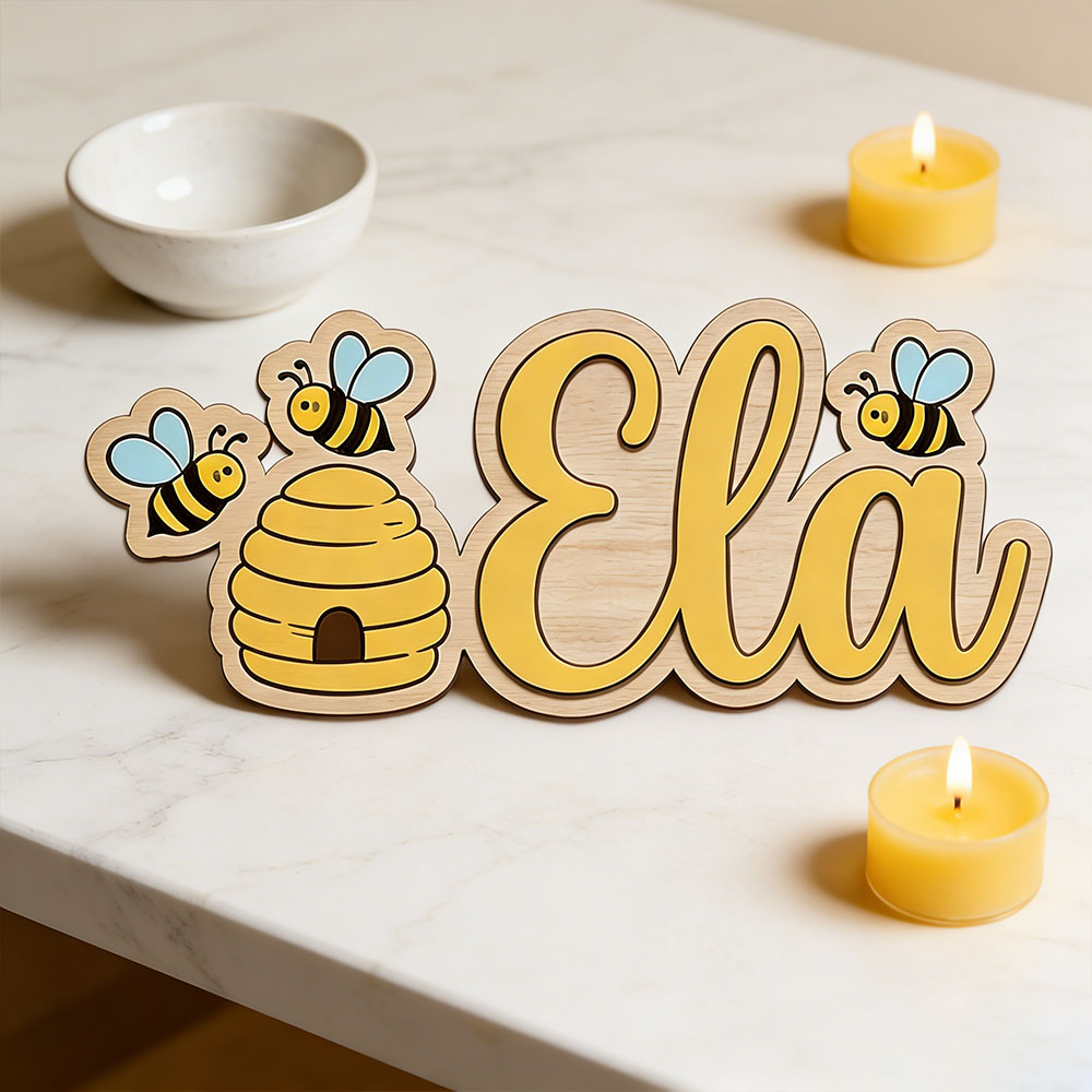 Personalized Cute Bee Hive Nam – Baby Nursery Girl Room recenzja i cena