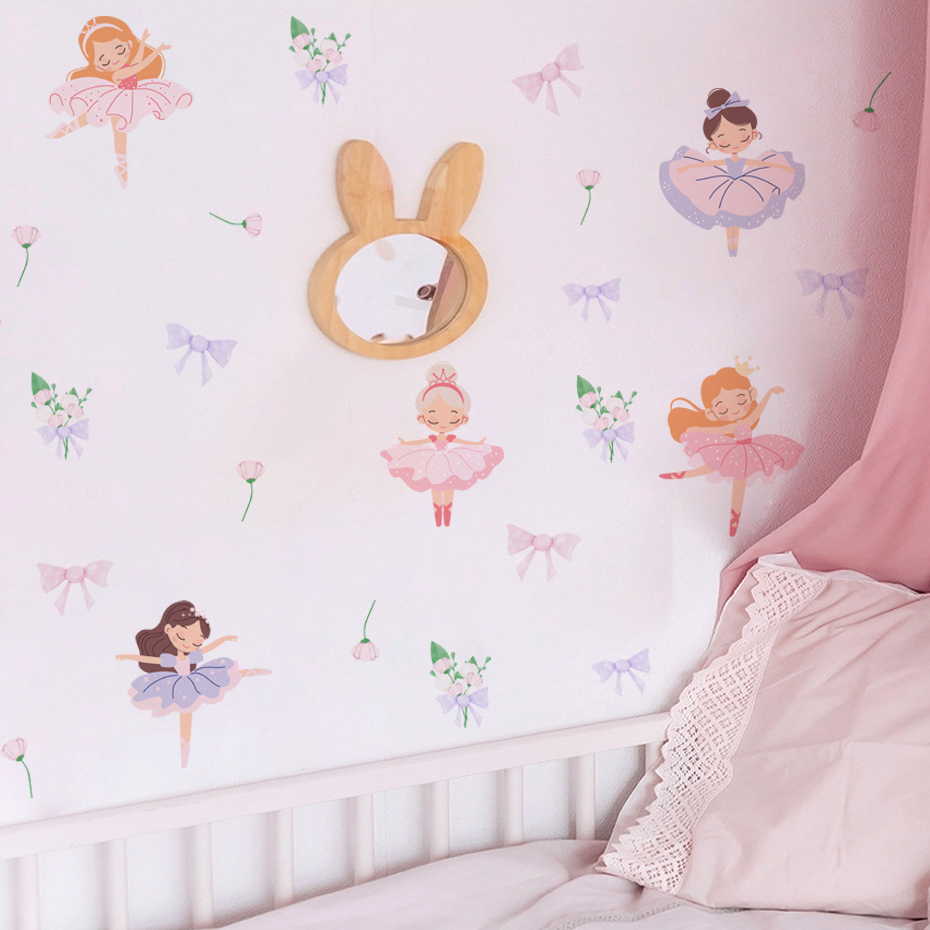 Fairy Ballet Dancer Bow Wall S – Baby Nursery Girl Room recenzja i cena