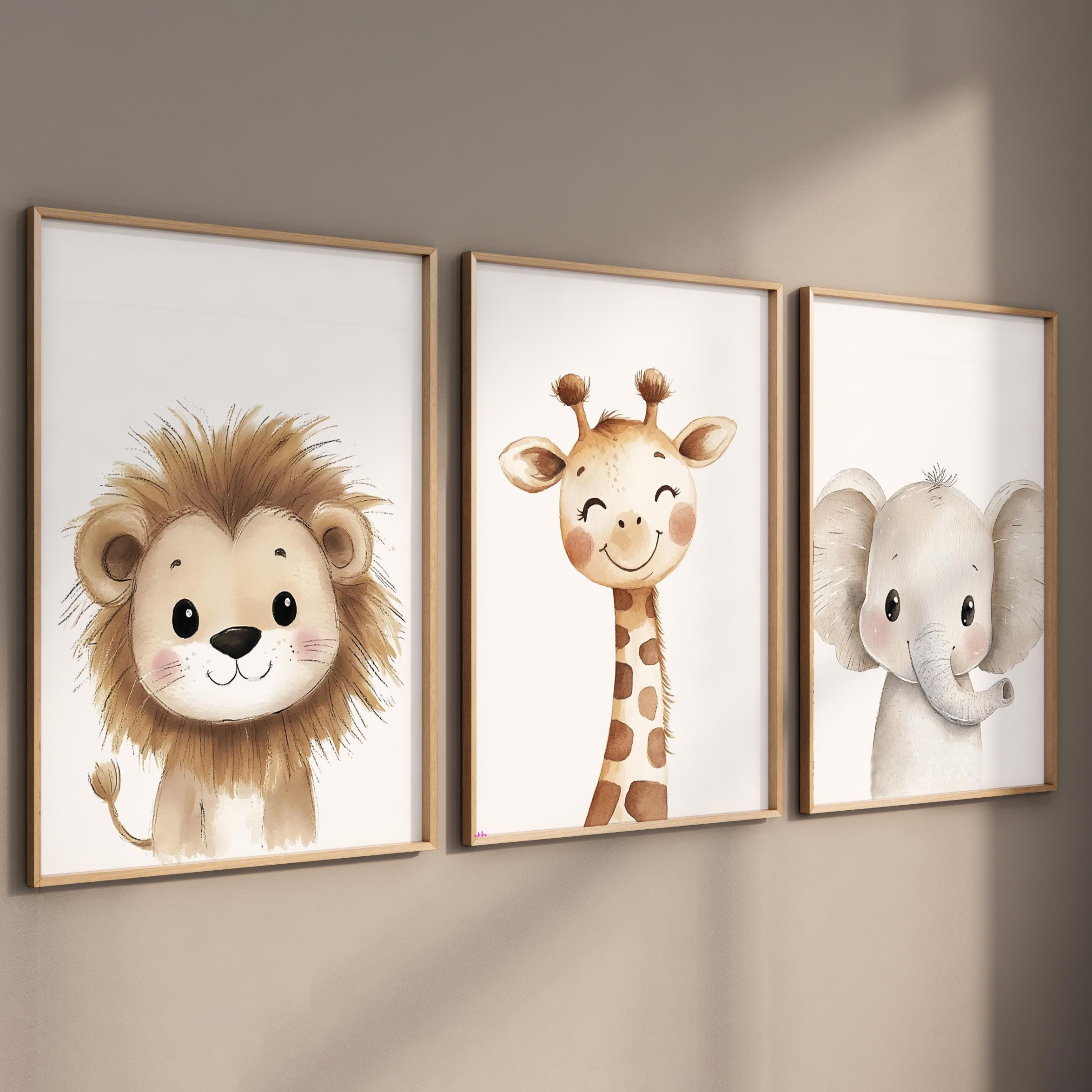 3pcs Safari Animal Nursery Pri – Baby Nursery Decor Girl recenzja i cena