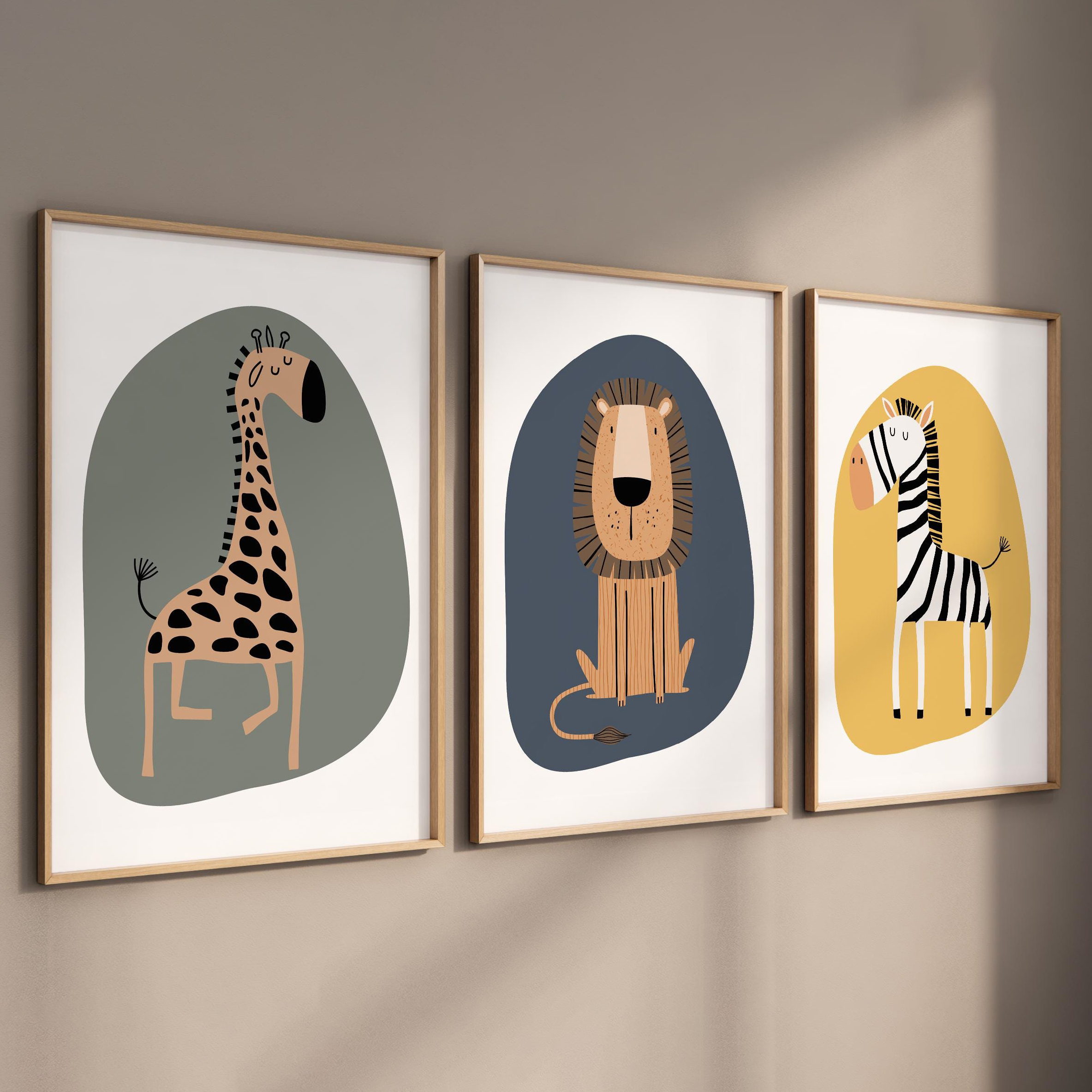 3pcs Safari Animal Nursery Pri – Baby Nursery Decor Girl recenzja i cena