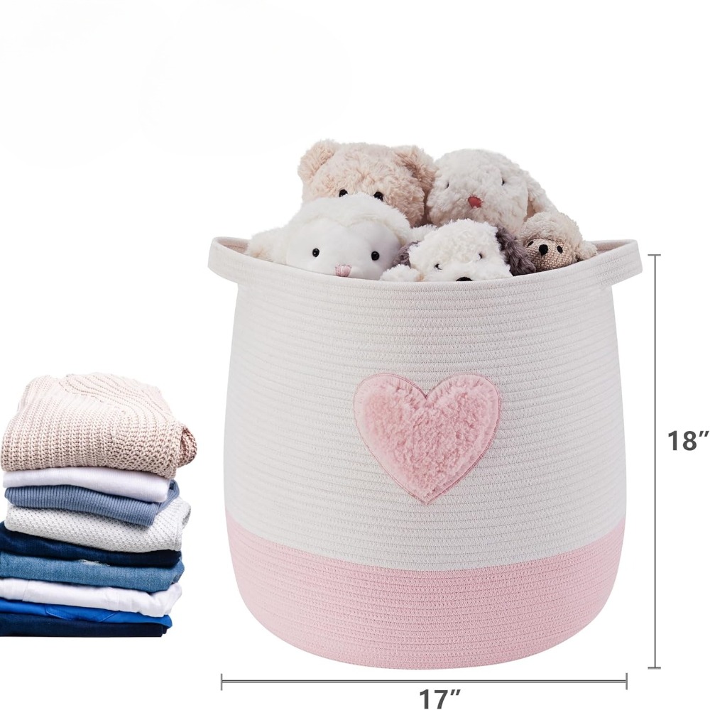 Pink Laundry Basket Hamper for – Baby Nursery Girl Room recenzja i cena