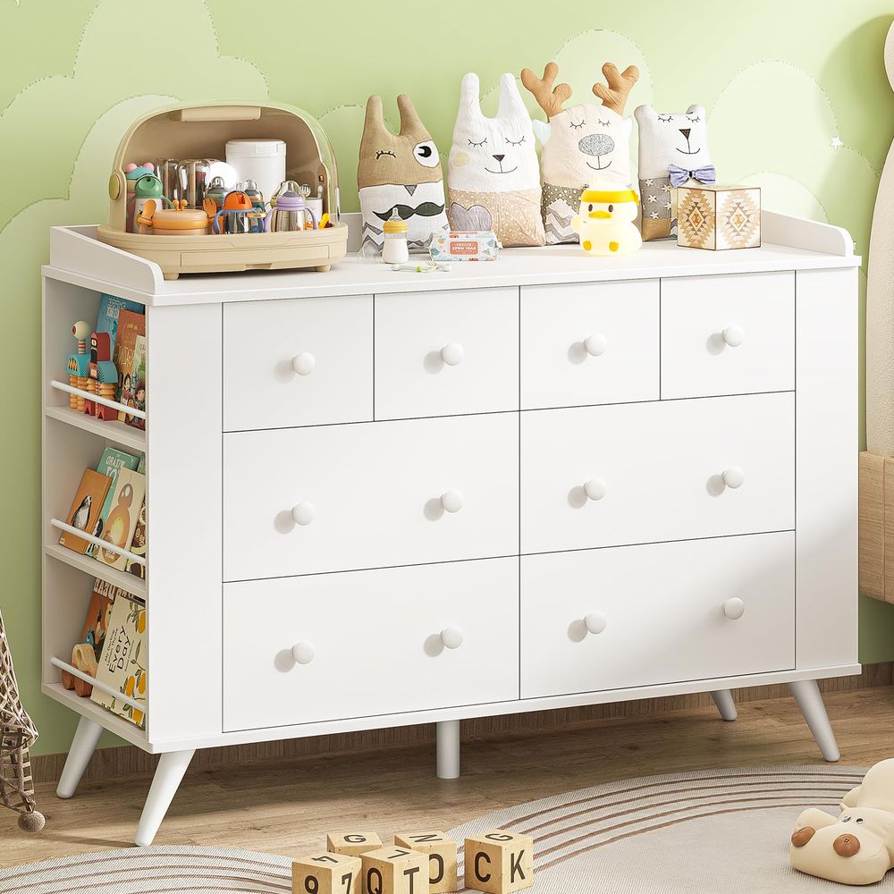 Kids Dresser Cabinet with 8 Dr – Baby Nursery Dresser Changing Table recenzja i cena