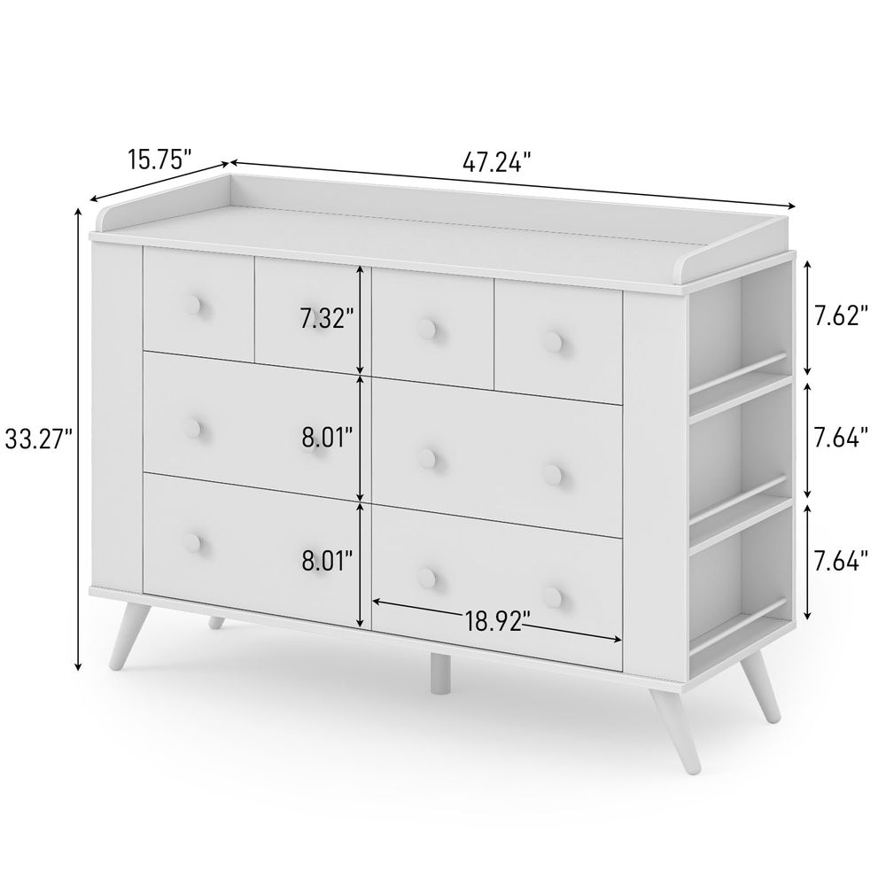 Kids Dresser Cabinet with 8 Dr – Baby Nursery Dresser Changing Table recenzja i cena