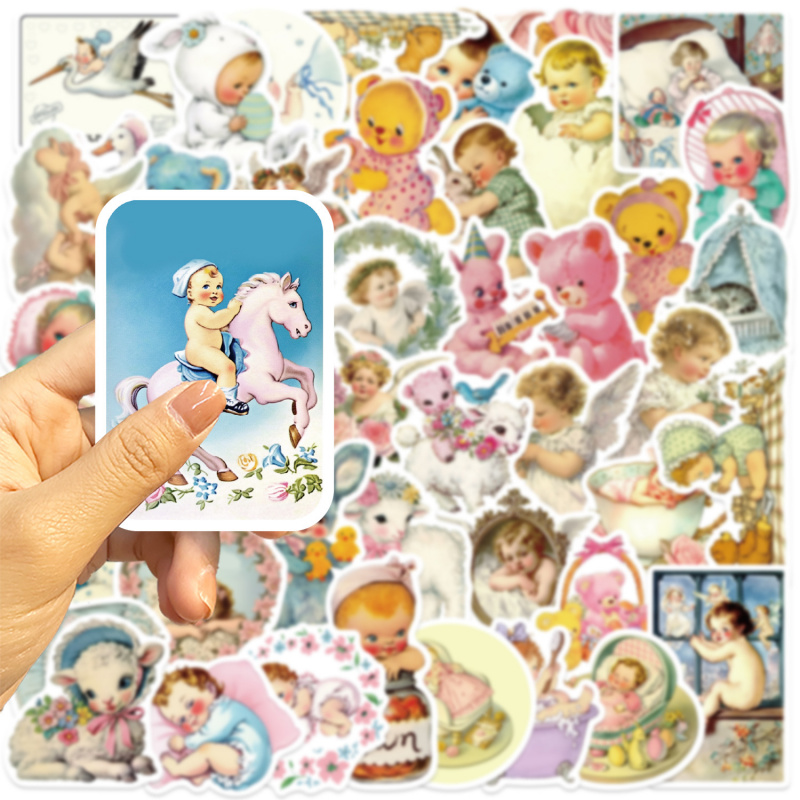 50pcs Vintage Baby Stickers Cu – Baby Nursery Vintage recenzja i cena