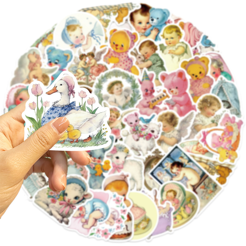 50pcs Vintage Baby Stickers Cu – Baby Nursery Vintage recenzja i cena