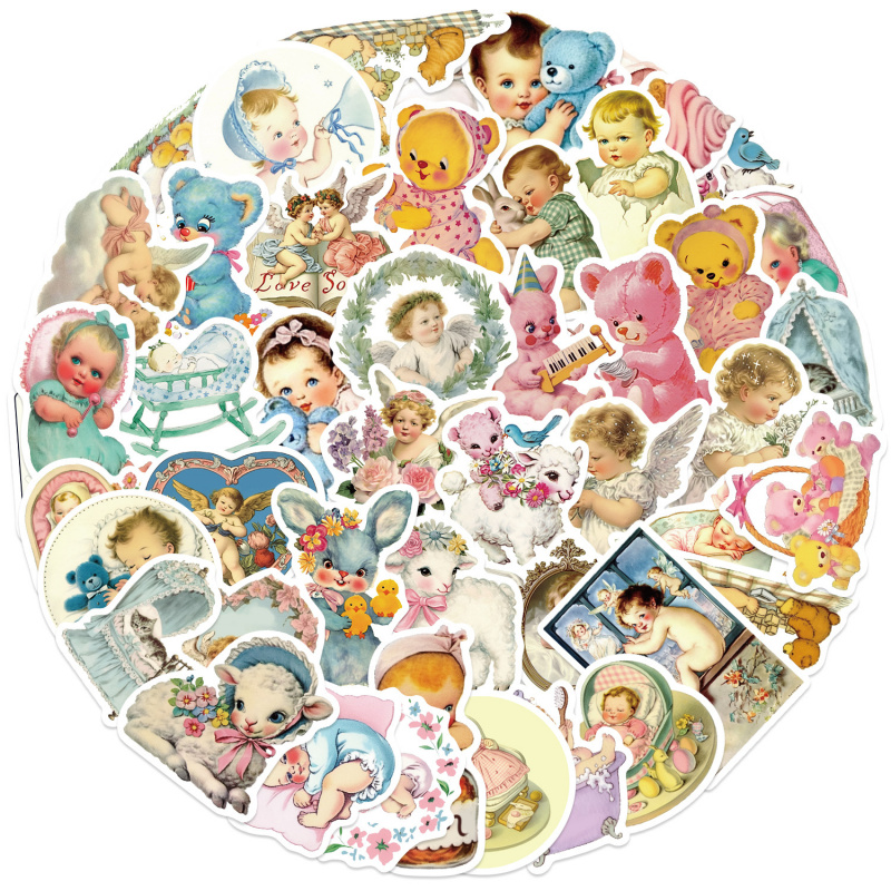 50pcs Vintage Baby Stickers Cu – Baby Nursery Vintage recenzja i cena