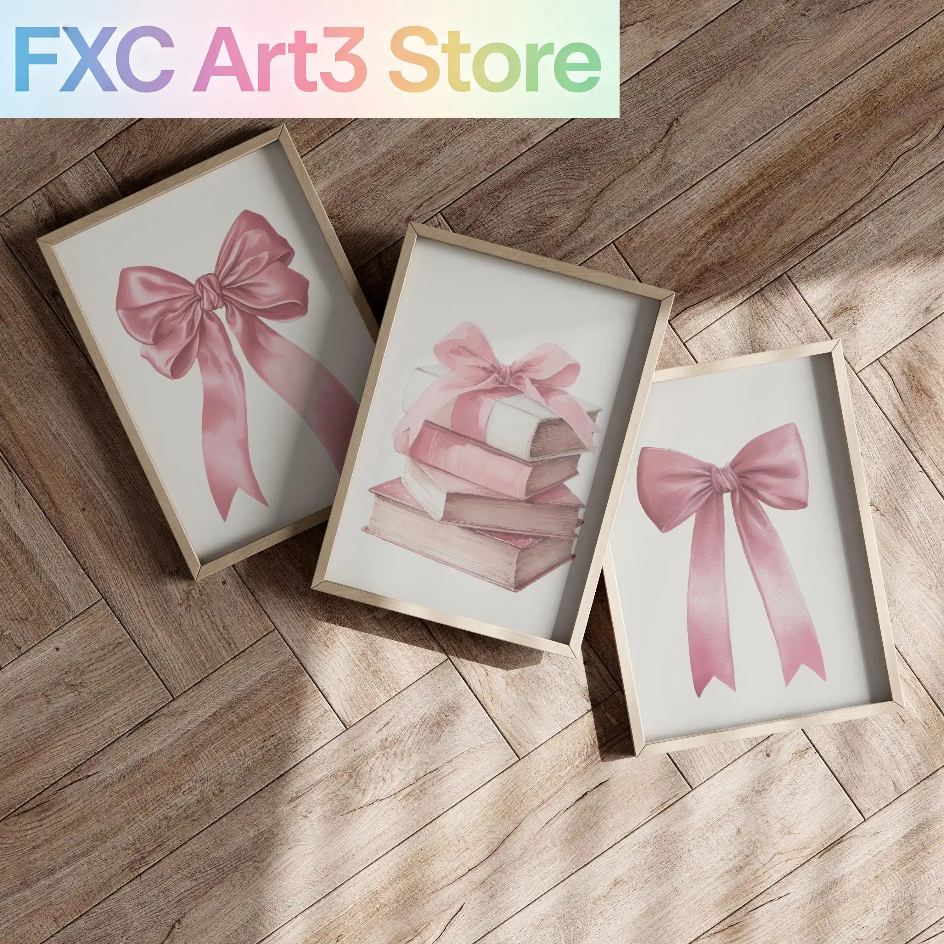 3pcs/Set frameless,Pink Bows W – Baby Nursery Frames recenzja i cena