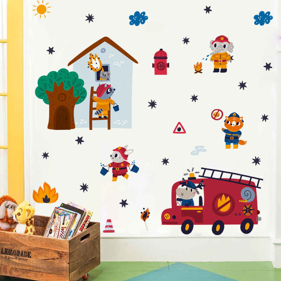 Cartoon Animal Firefighter Res – Baby Nursery Themes Boy recenzja i cena