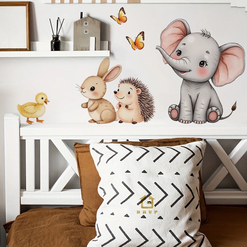 Cartoon Animal Wall Sticker -  – Baby Nursery Labels recenzja i cena