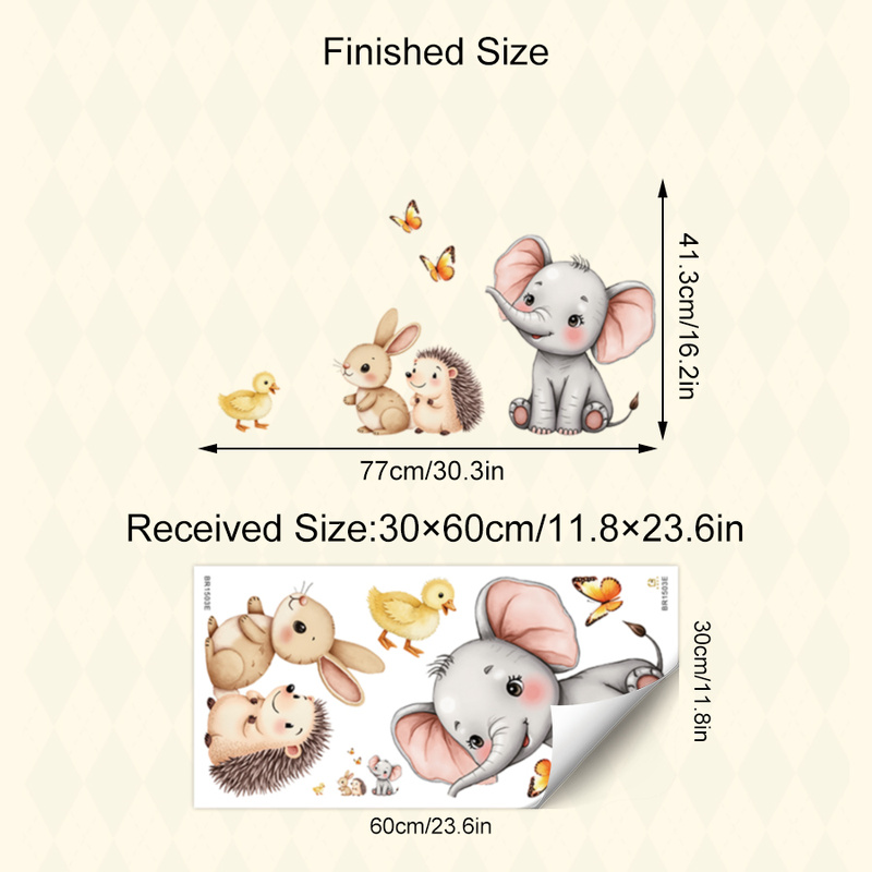 Cartoon Animal Wall Sticker -  – Baby Nursery Labels recenzja i cena
