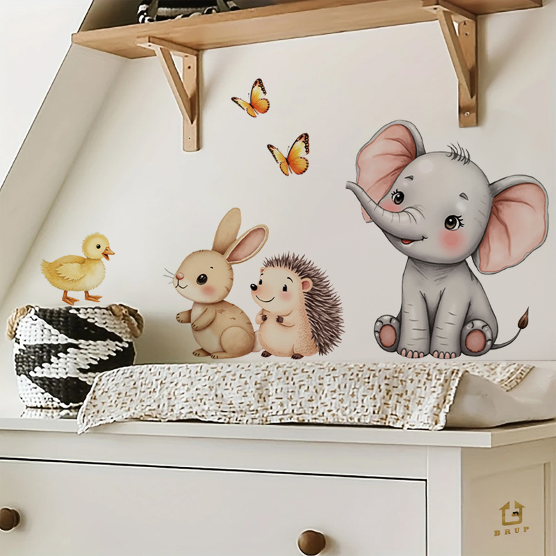 Cartoon Animal Wall Sticker -  – Baby Nursery Labels recenzja i cena