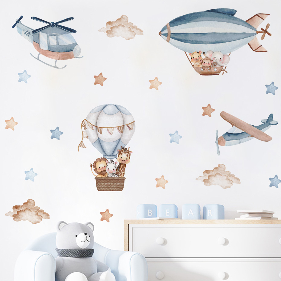 Watercolor Animals Hot Air Bal – Baby Nursery Labels recenzja i cena