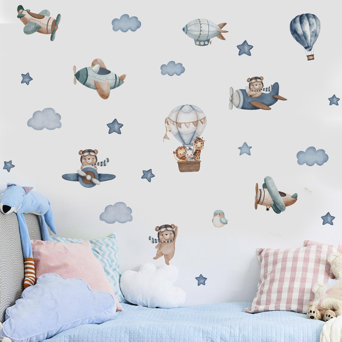 Watercolor Animals Hot Air Bal – Baby Nursery Labels recenzja i cena