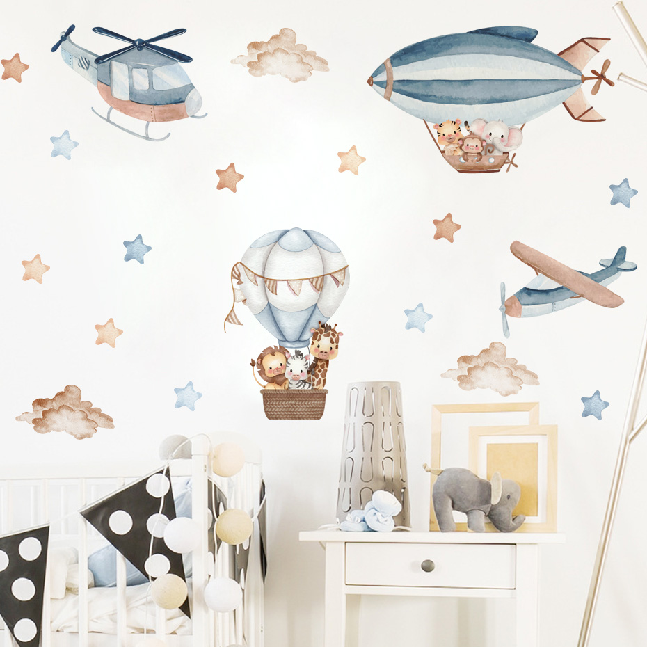 Watercolor Animals Hot Air Bal – Baby Nursery Labels recenzja i cena