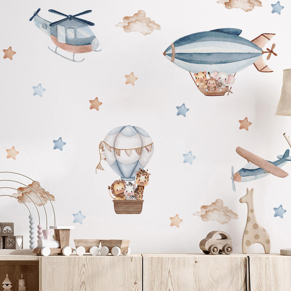 Watercolor Animals Hot Air Bal – Baby Nursery Labels recenzja i cena