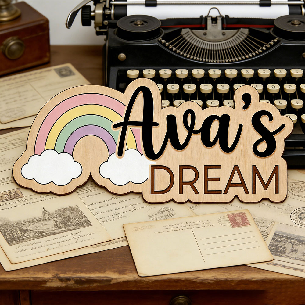 Custom Name Dreamy Rainbow Woo – Baby Nursery Themes Girl recenzja i cena