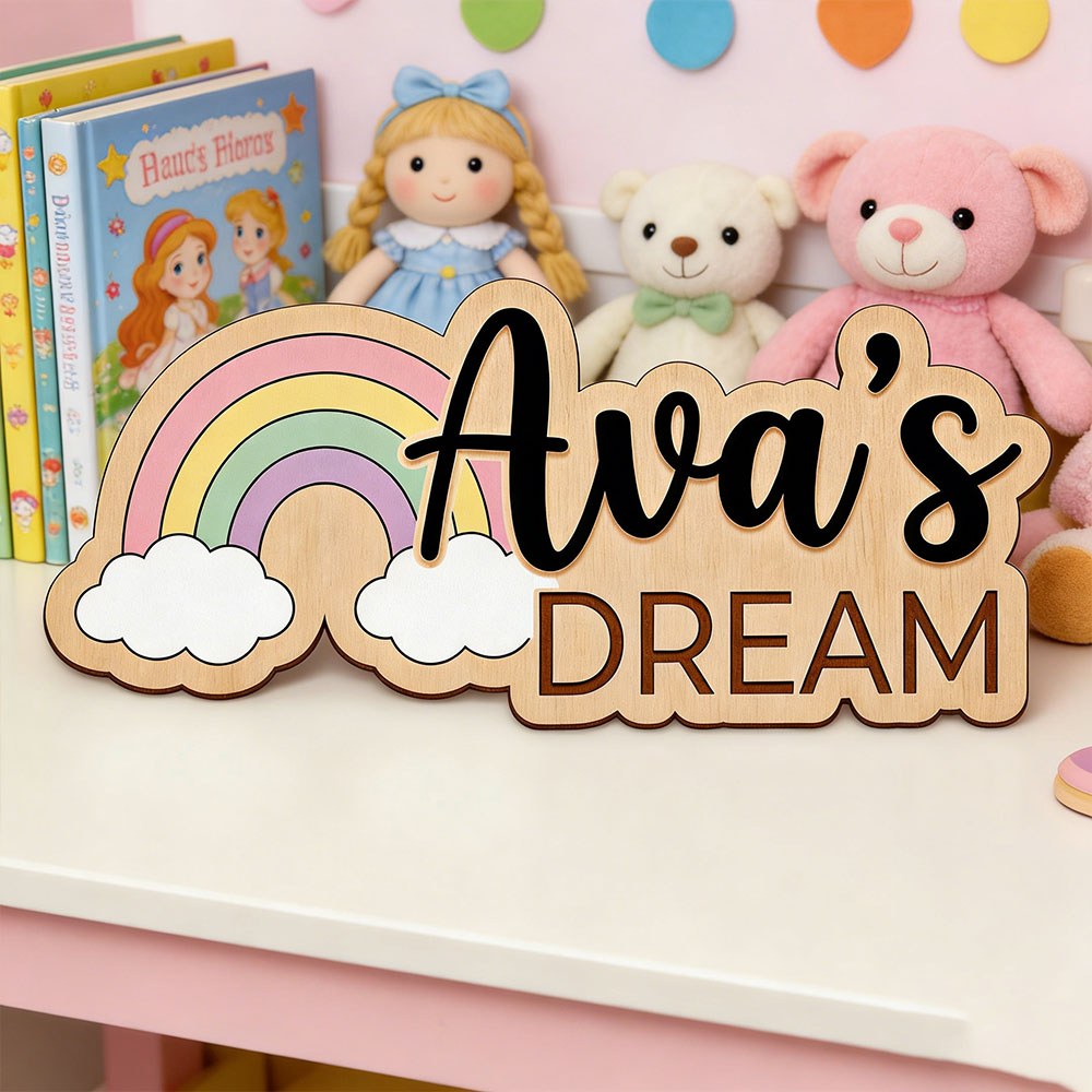 Custom Name Dreamy Rainbow Woo – Baby Nursery Themes Girl recenzja i cena