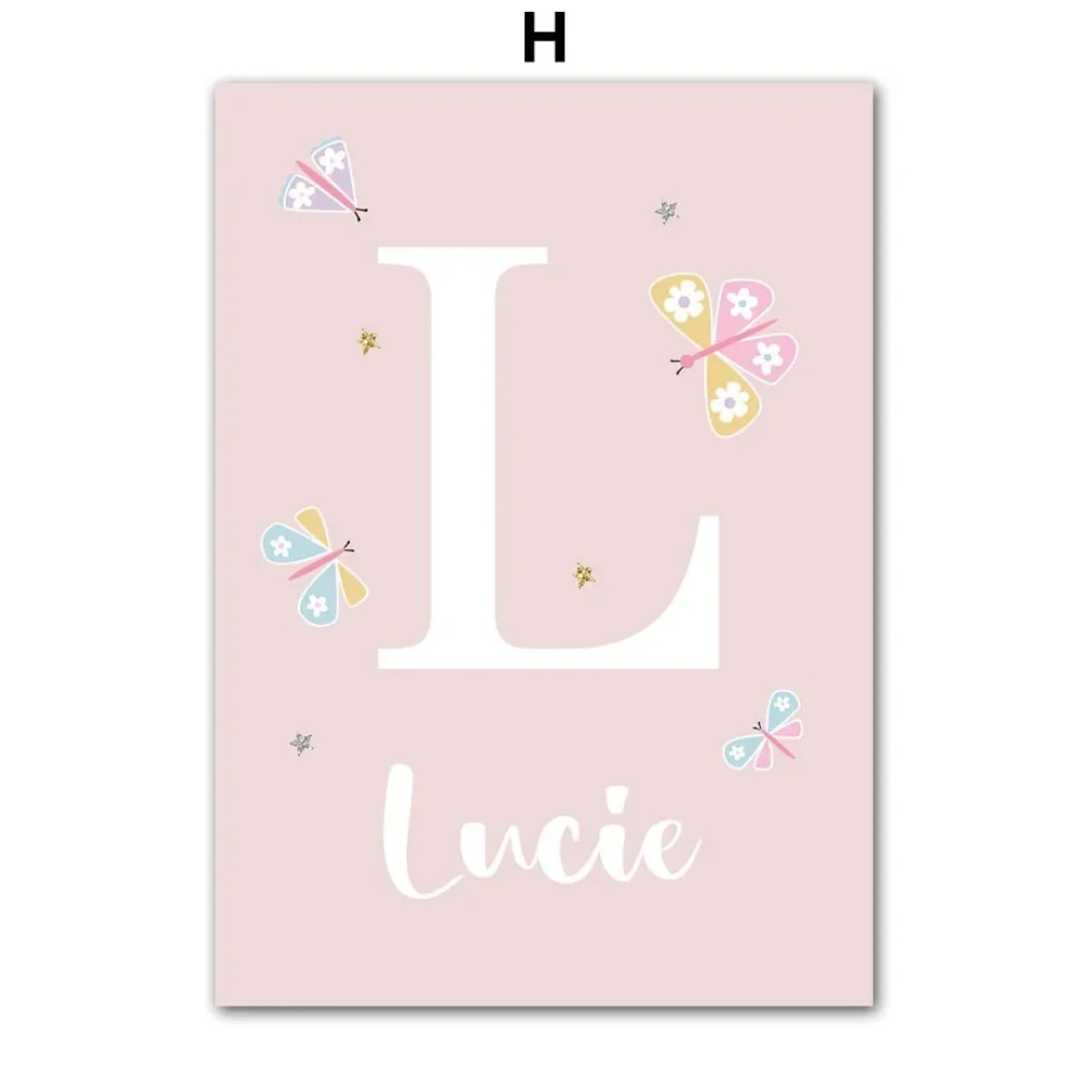 Pink Unicorn Rabbit Rainbow Cl – Baby Name Wall Art recenzja i cena