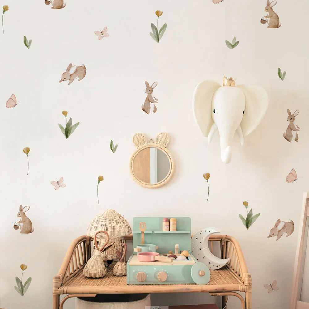 Summertime Watercolor  Cute Bu – Baby Nursery Labels recenzja i cena