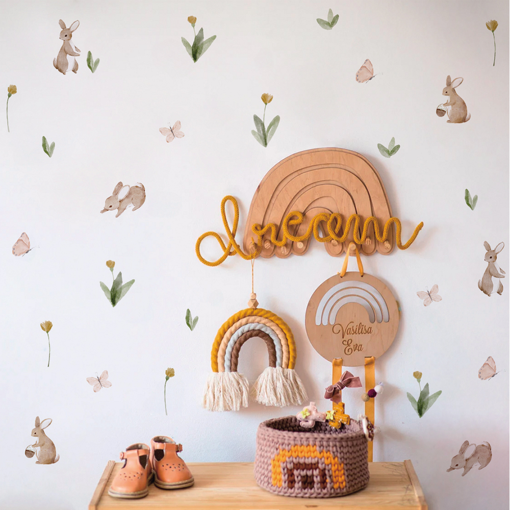 Summertime Watercolor  Cute Bu – Baby Nursery Labels recenzja i cena