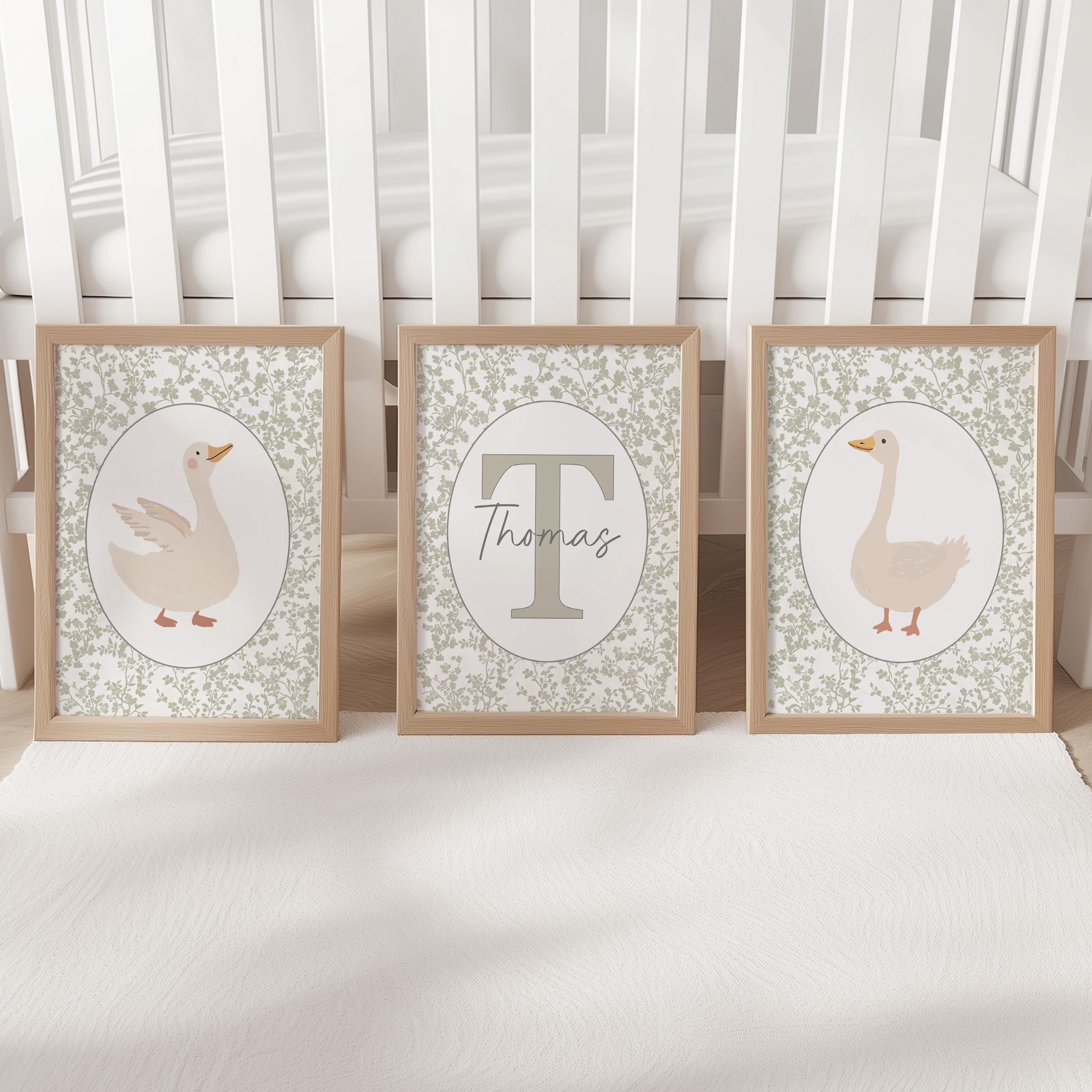 Goose Personalised Set of 3 Pr – Baby Nursery Decor Girl recenzja i cena
