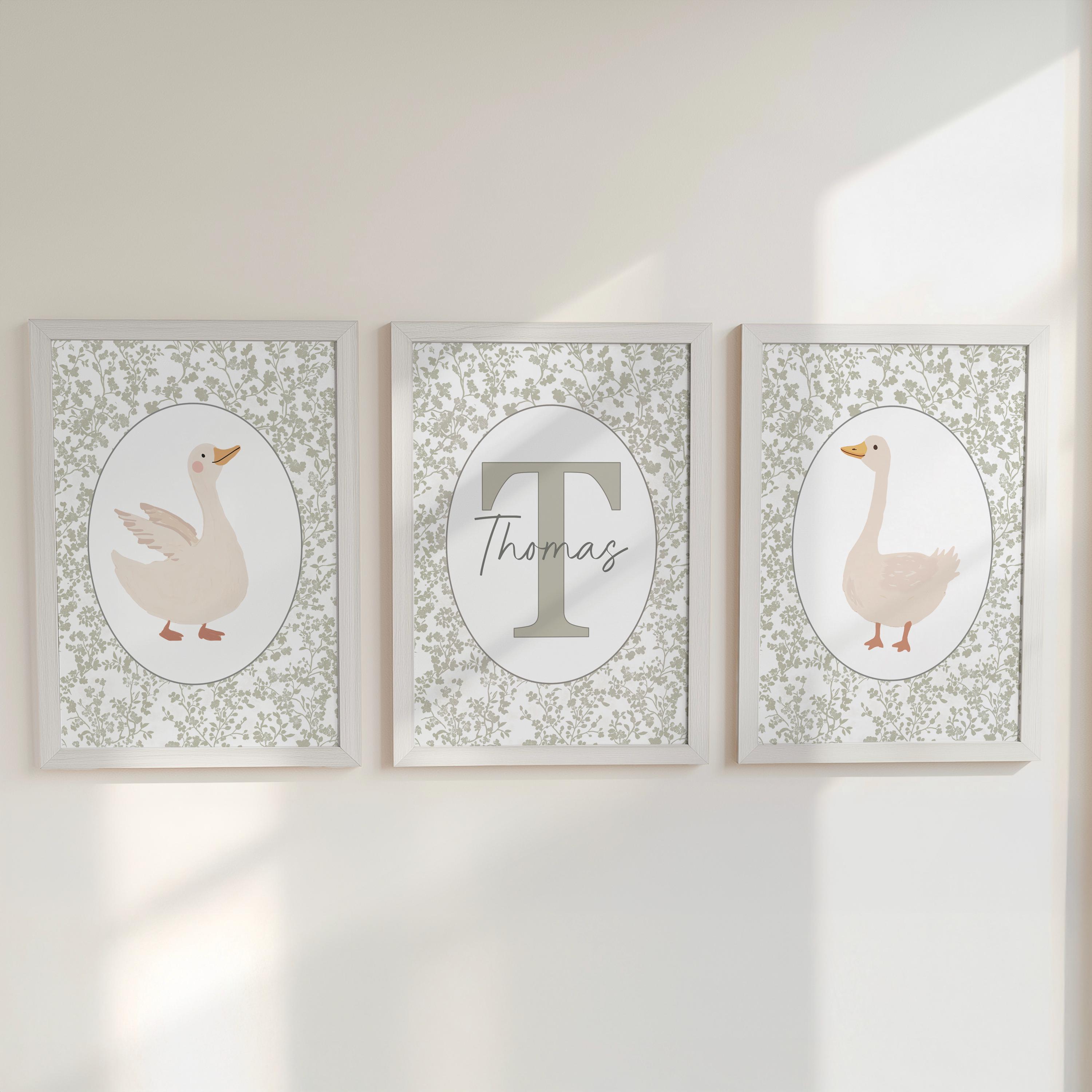 Goose Personalised Set of 3 Pr – Baby Nursery Decor Girl recenzja i cena