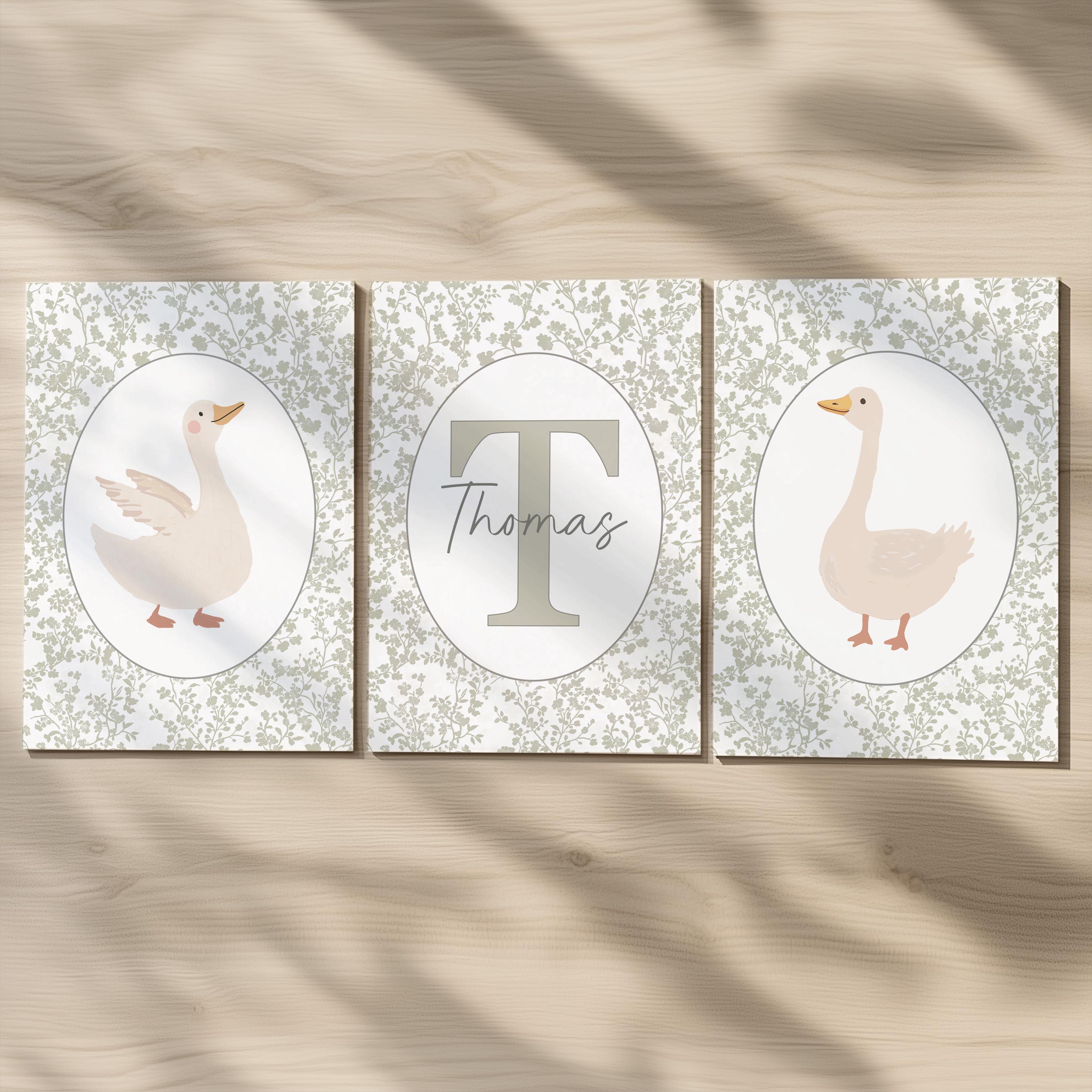 Goose Personalised Set of 3 Pr – Baby Nursery Decor Girl recenzja i cena