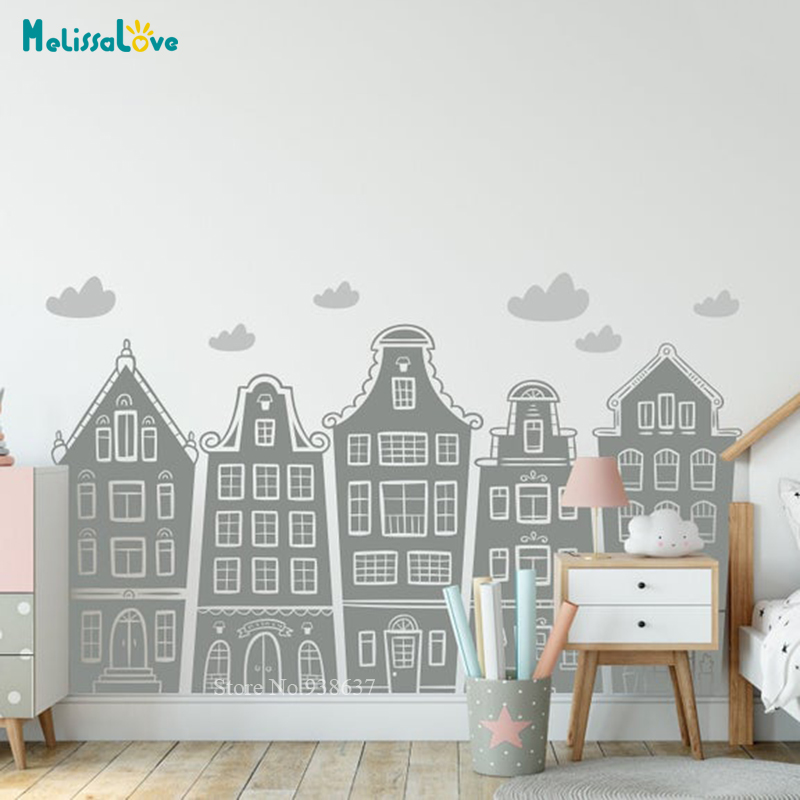 Scandinavian Houses & Clouds D – Baby Nursery Labels recenzja i cena