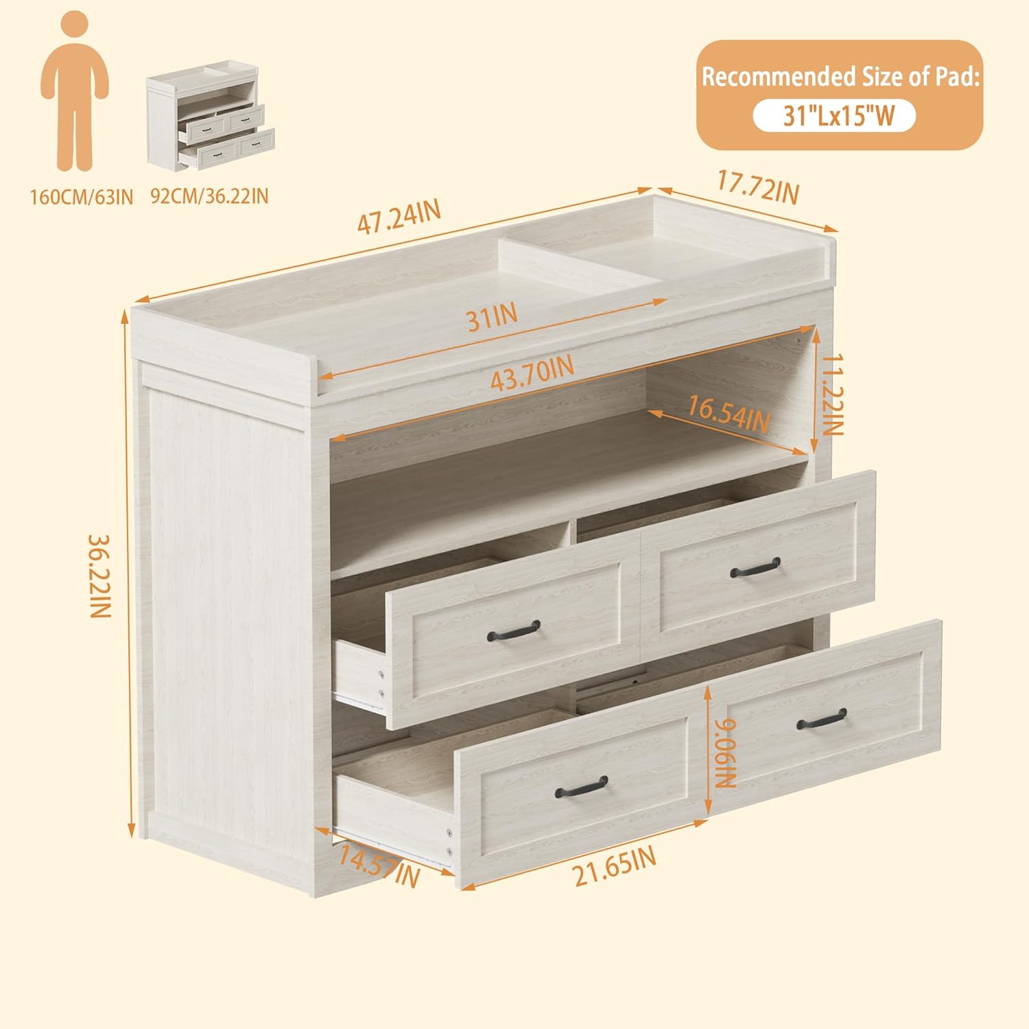 4 Drawer Nursery Dresser Chang – Baby Nursery Dresser Changing Table recenzja i cena
