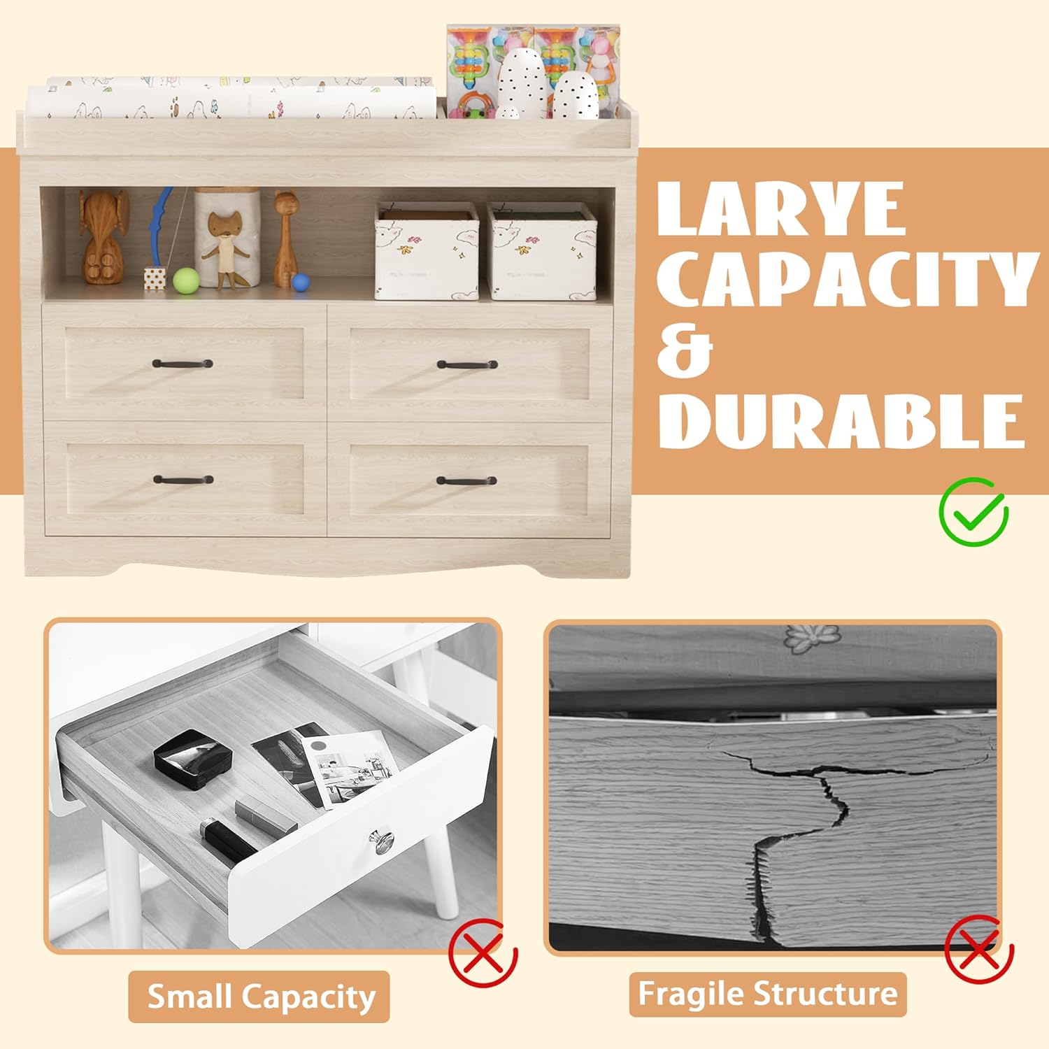 4 Drawer Nursery Dresser Chang – Baby Nursery Dresser Changing Table recenzja i cena