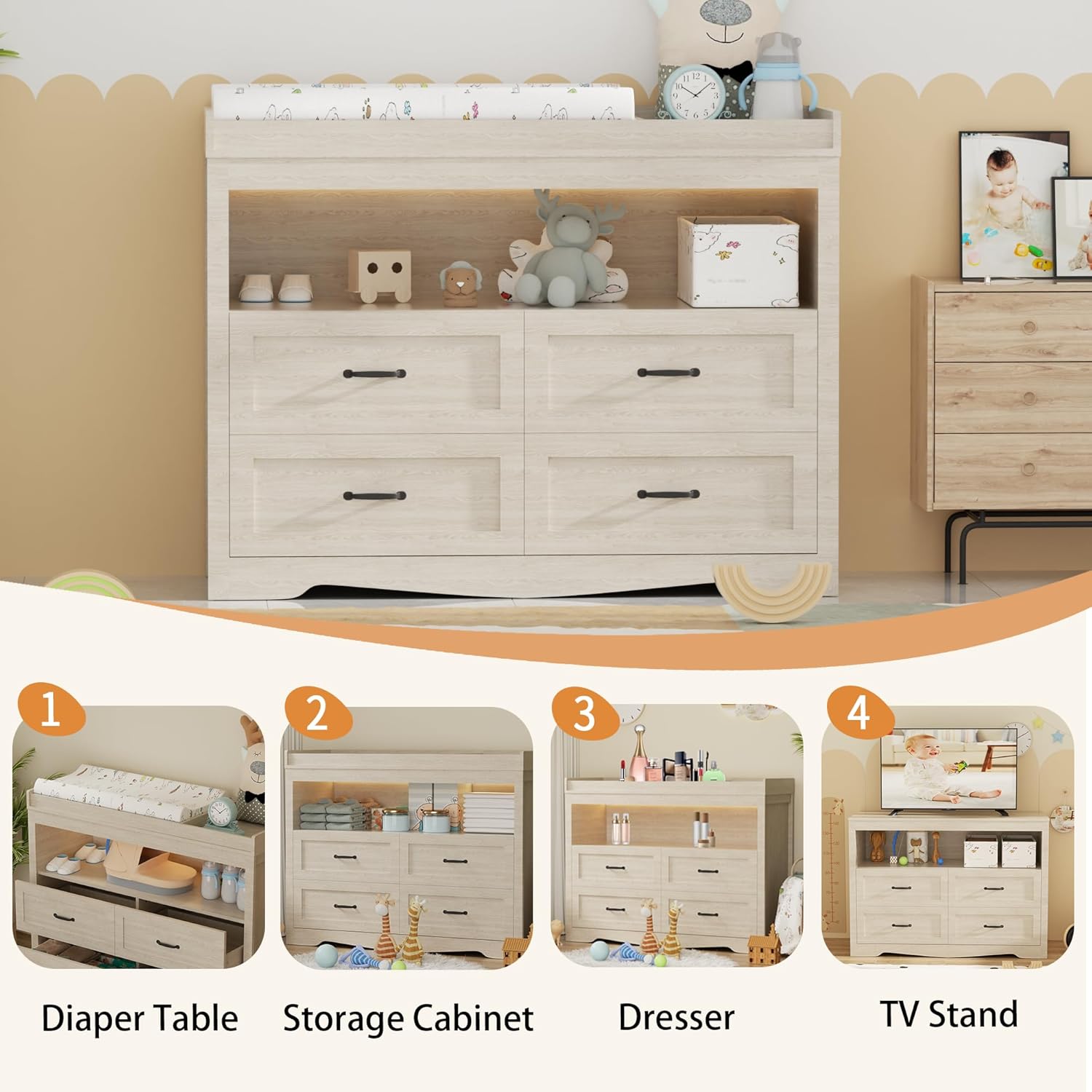 4 Drawer Nursery Dresser Chang – Baby Nursery Dresser Changing Table recenzja i cena
