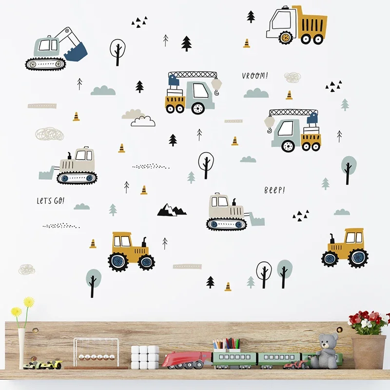 Hand Drawn Cute Cars Cargo Tru – Baby Nursery Labels recenzja i cena