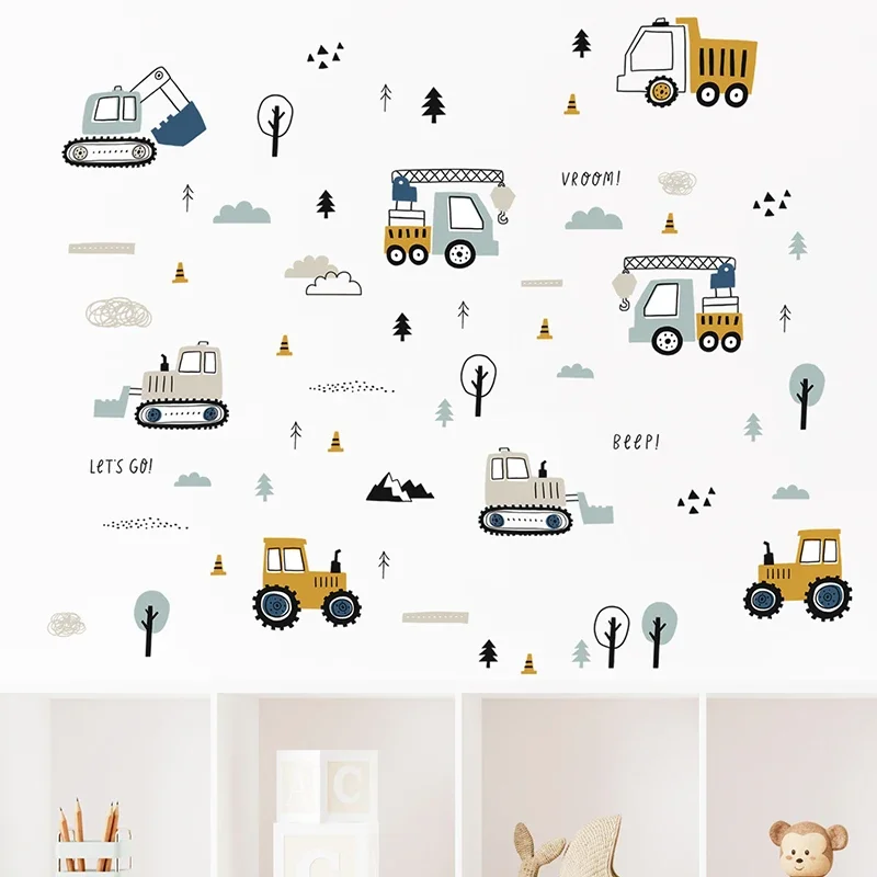 Hand Drawn Cute Cars Cargo Tru – Baby Nursery Labels recenzja i cena